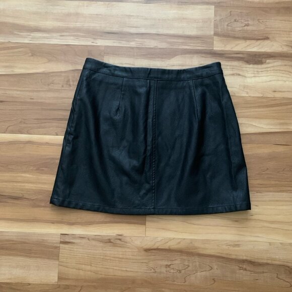 Commense Mini Skirt Womens Large Patent Faux Leather Zipper Party NWT - Picture 5 of 9
